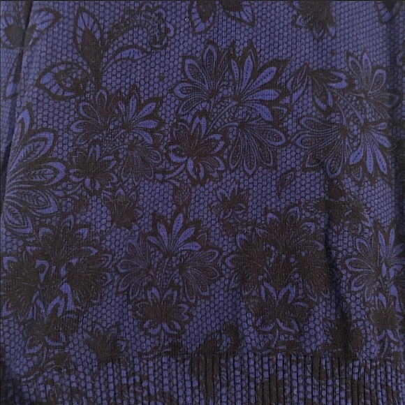 Blue button up cardigan with lace print sz XL NWT - Picture 6 of 6